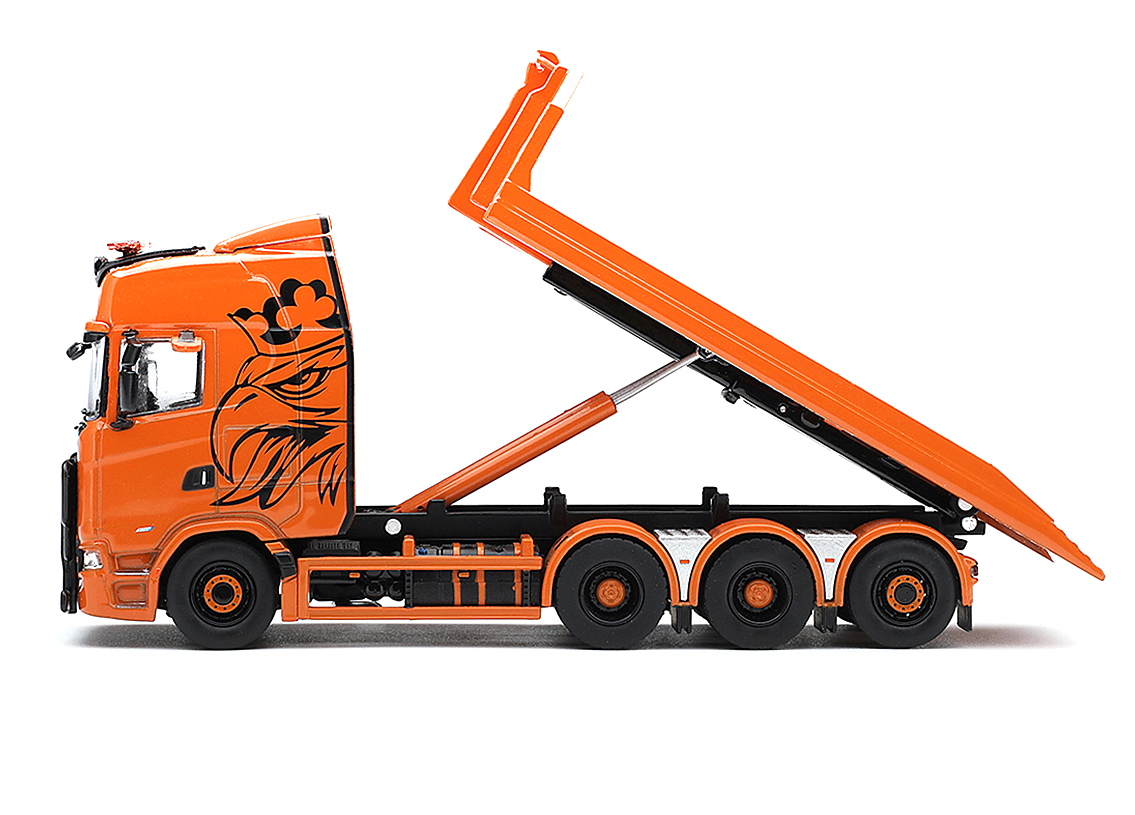 Scania 770S B8X4NA Hooklift Flatbed 2025 - orange