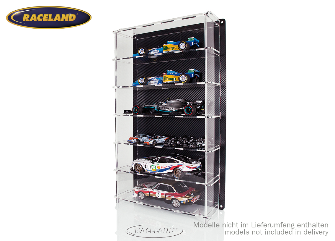 acrylic display cabinet multicase with carbon design back