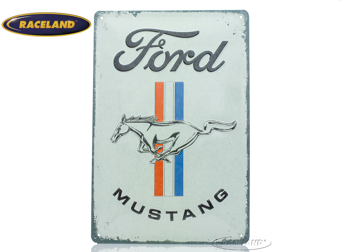 tin sign Ford Mustang Horse & Stripes 20 x 30cm