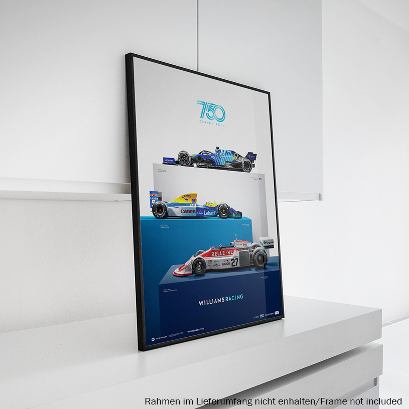 Poster Williams F1 Racing GP Monaco 2021 750th F1 Grand Prix 50x70cm
