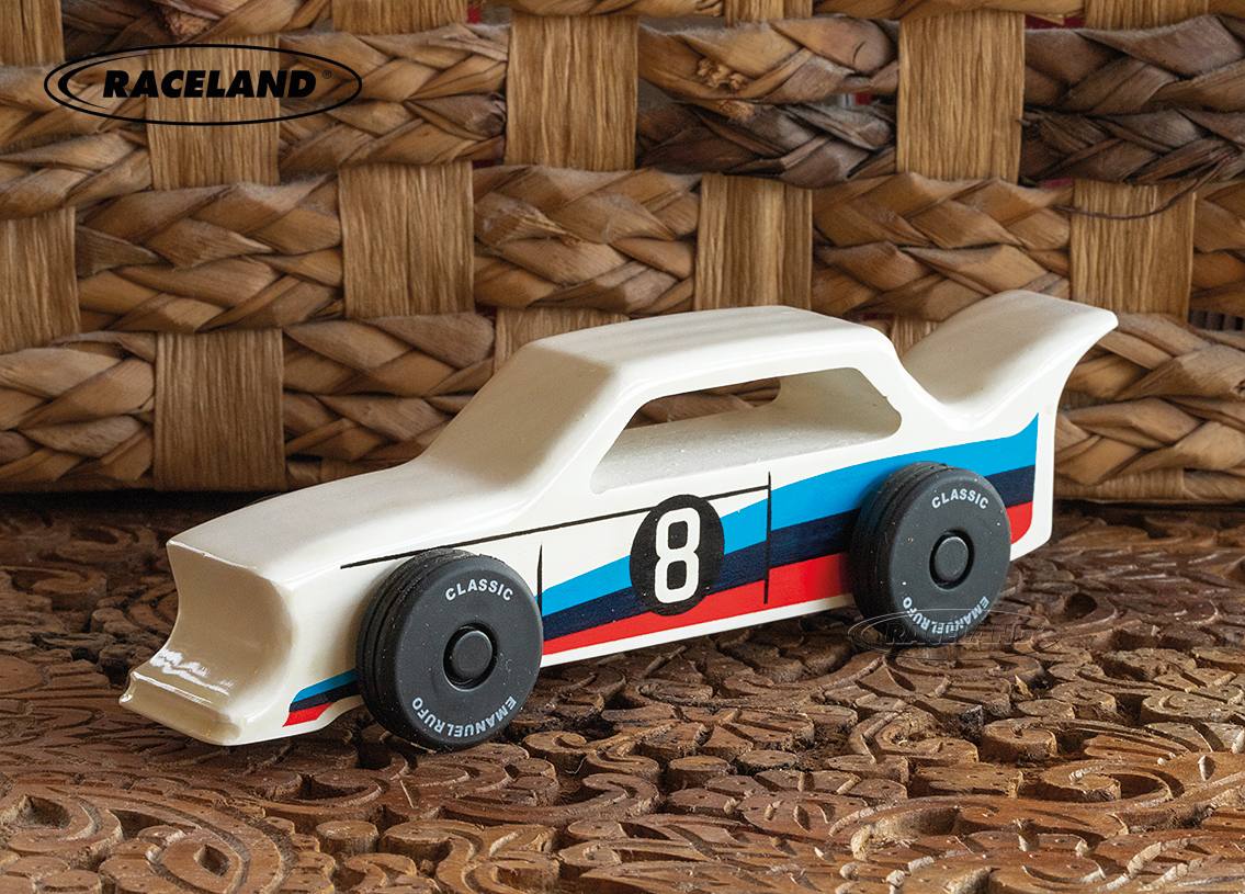 Wooden toy racer no.8