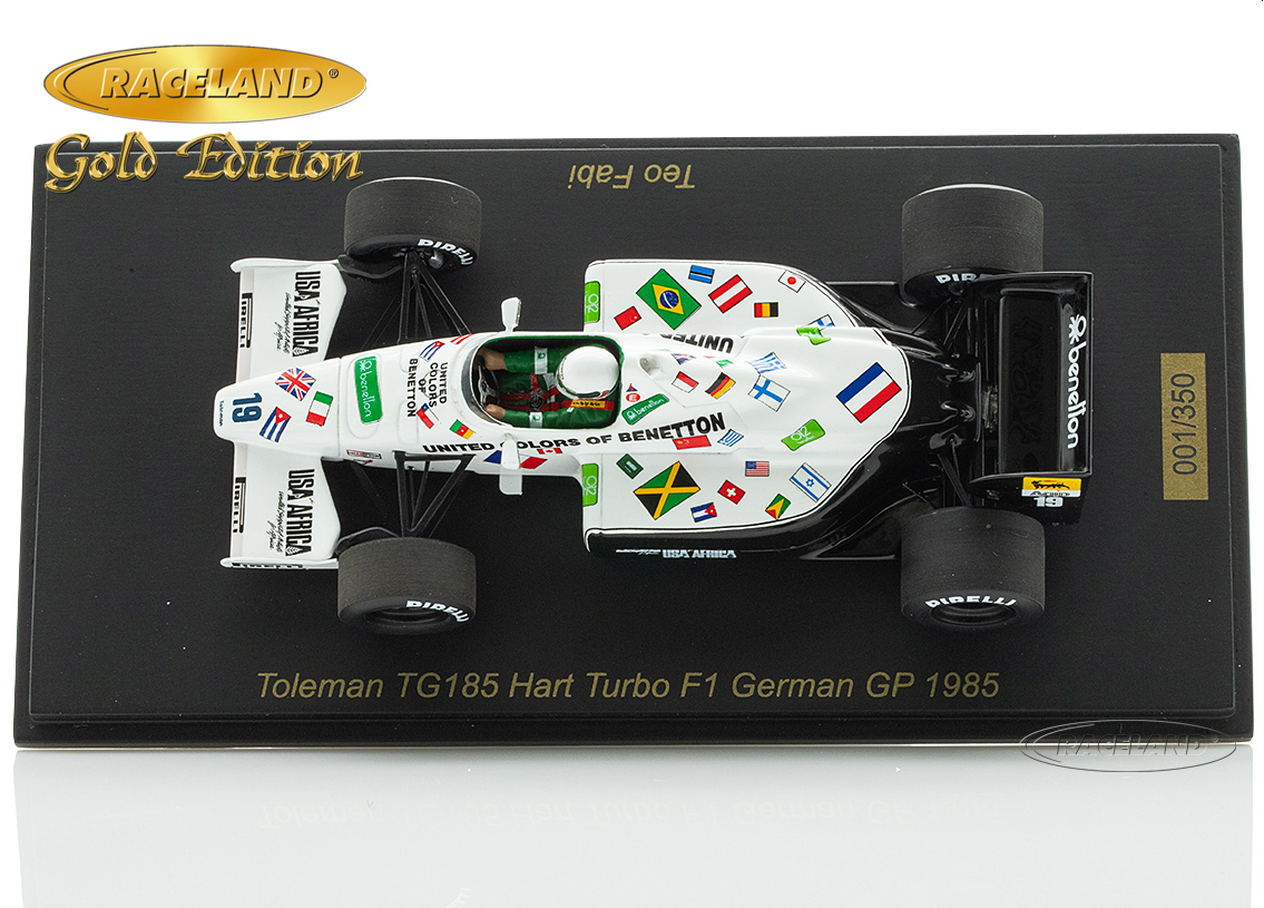 Toleman TG185 Hart Turbo F1 Benetton Pole Position German GP 1985