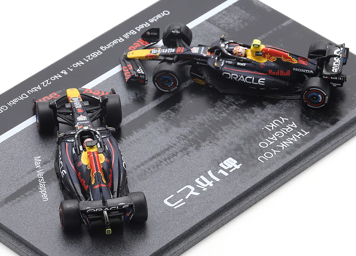 2 car set Red Bull RB21 Honda RBPT F1 Thank You, Yuki - Abu Dhabi GP 2025