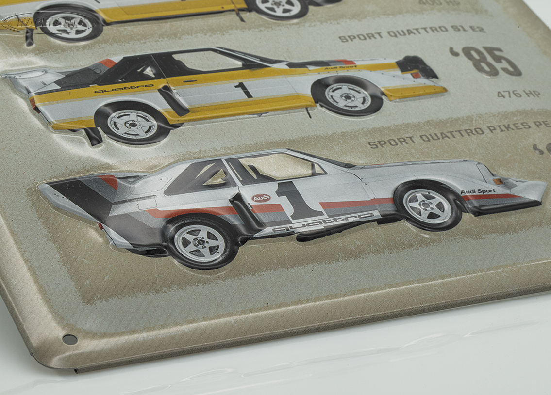 tin sign Audi Sport Quattro Evolution 20 x 30cm