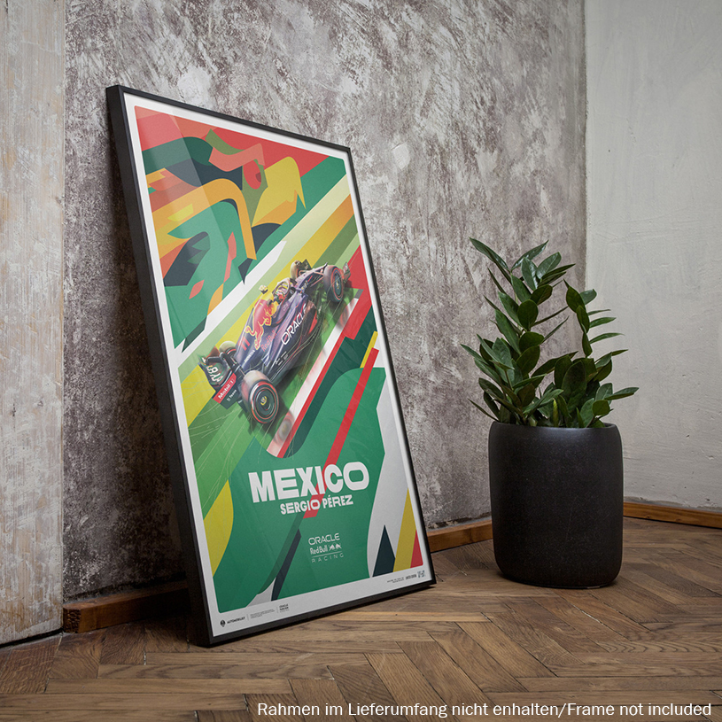 Poster Oracle Red Bull Racing F1 Sergio Perez Mexican GP 2022 50x70cm