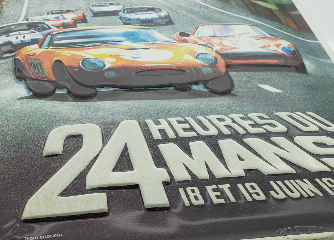 tin sign 24H Le Mans Racing Poster 1966 20 x 30cm