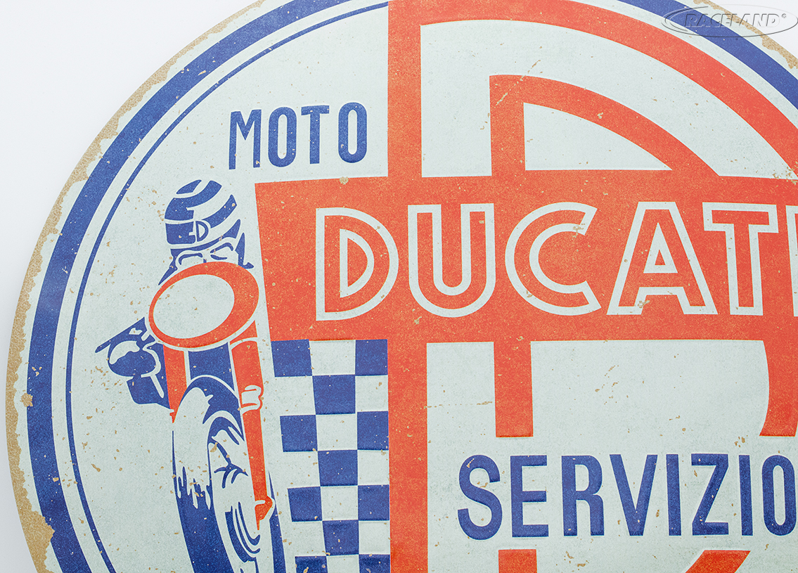 tin sign Ducati Moto Servizio round 35 x 35cm