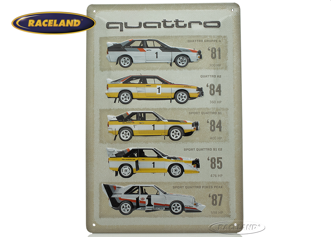 tin sign Audi Sport Quattro Evolution 20 x 30cm