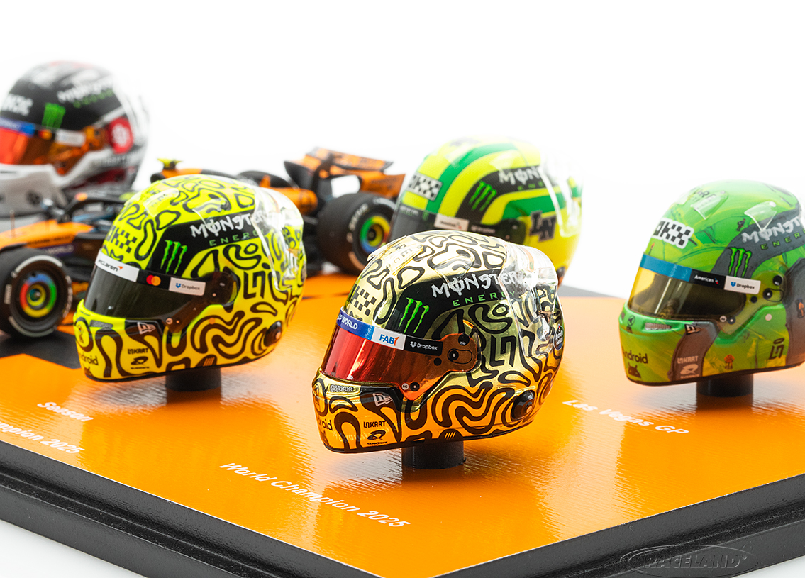 McLaren MCL39 Mercedes F1 gift set with 8 helmets