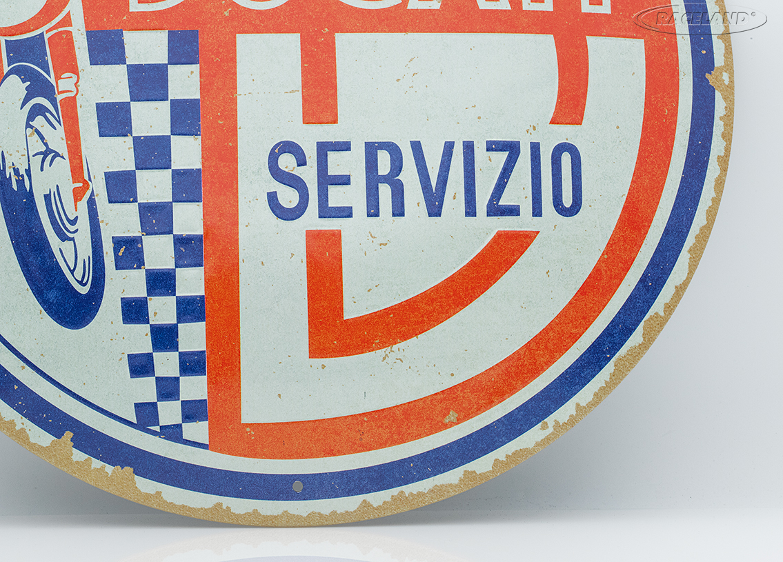 tin sign Ducati Moto Servizio round 35 x 35cm