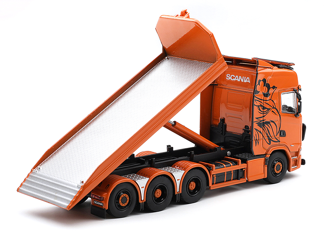 Scania 770S B8X4NA Hooklift Flatbed 2025 - orange