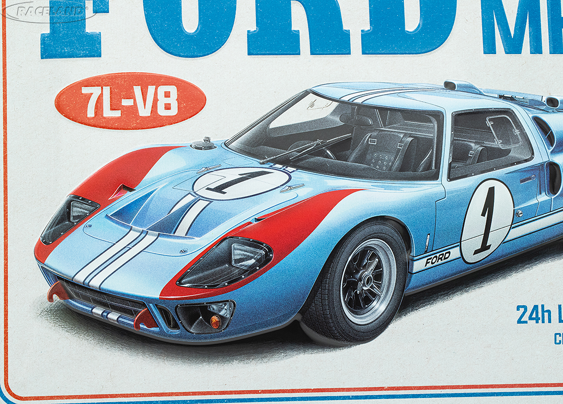 tin sign 24H Le Mans 1966 Ford GT40 30 x 40cm
