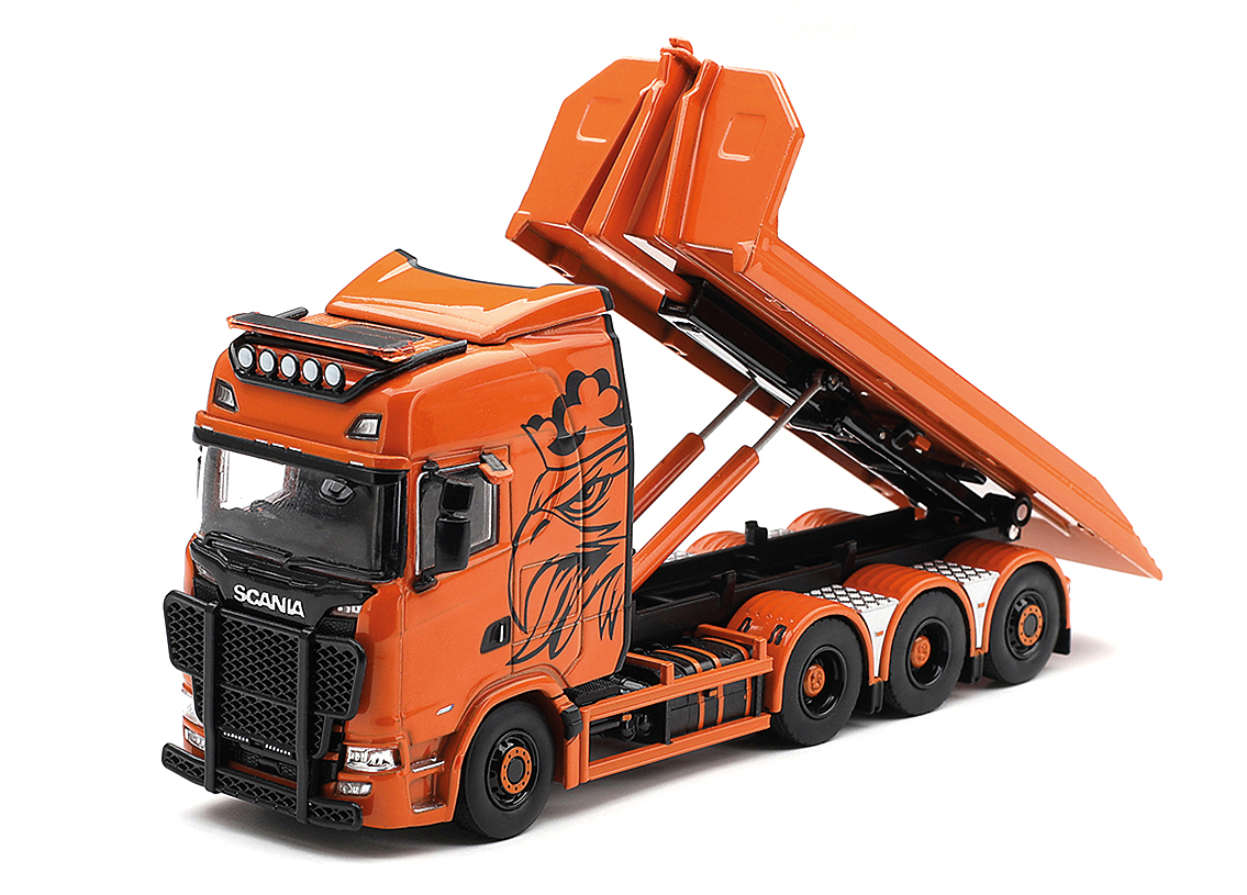 Scania 770S B8X4NA Hooklift Flatbed 2025 - orange