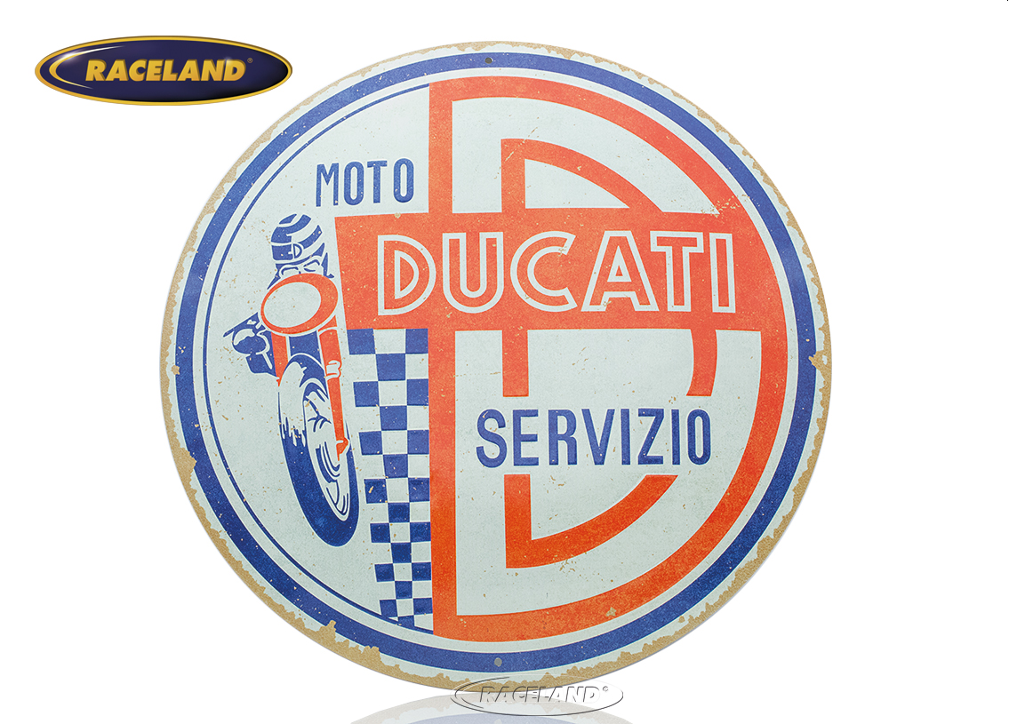 tin sign Ducati Moto Servizio round 35 x 35cm