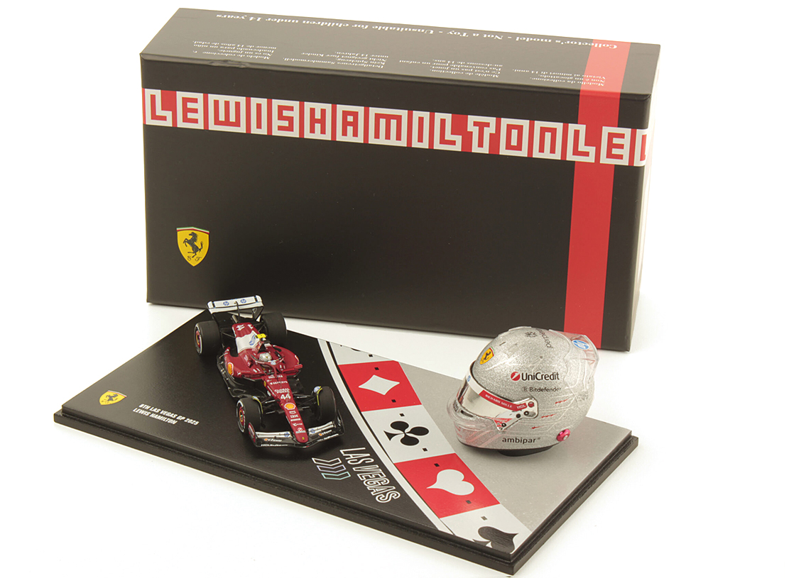 Ferrari SF-25 Scuderia Ferrari F1 + Helmet 1/5th Set Las Vegas GP 2025