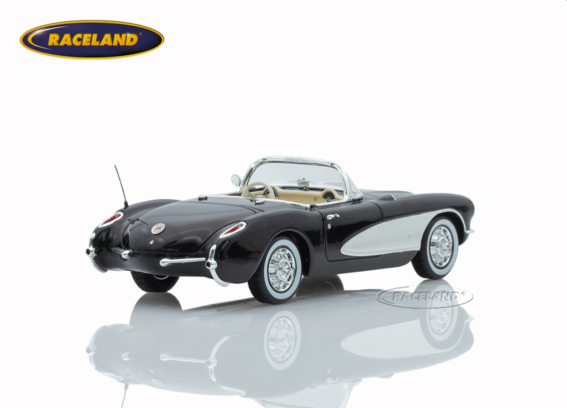 Chevrolet Corvette C1 V8 convertible 1956 - black and white