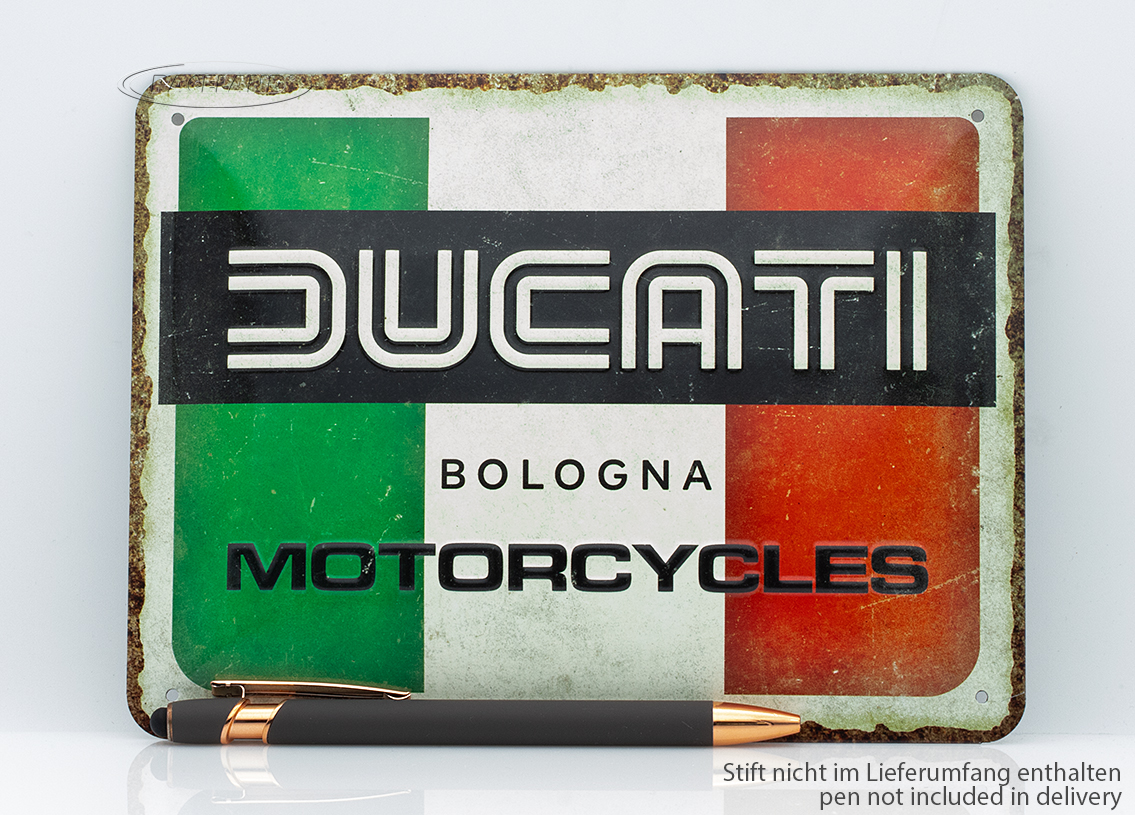 tin sign Ducati Italy Giugiaro Logo 15 x 20cm