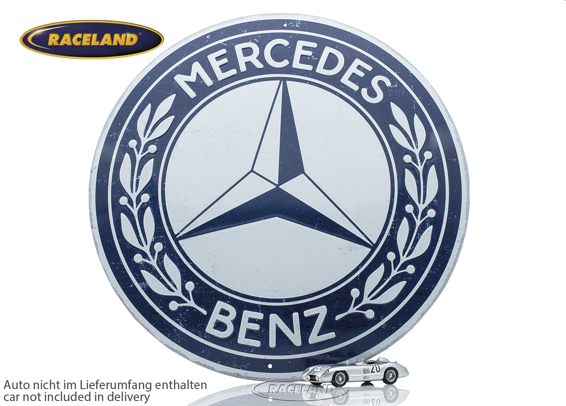 tin sign Mercedes Benz Logo round 35 x 35cm