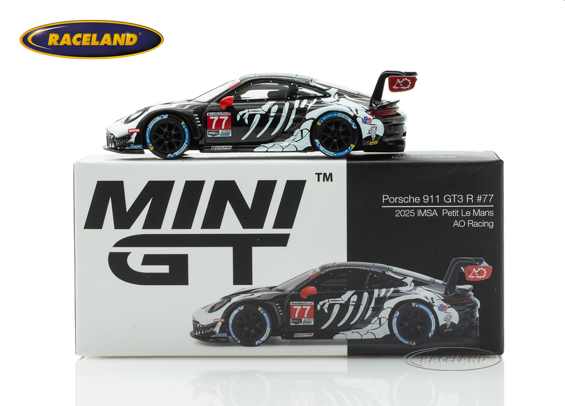 Porsche 911 GT3 R AO Racing Skeleton Rexy Petit Le Mans IMSA 2025