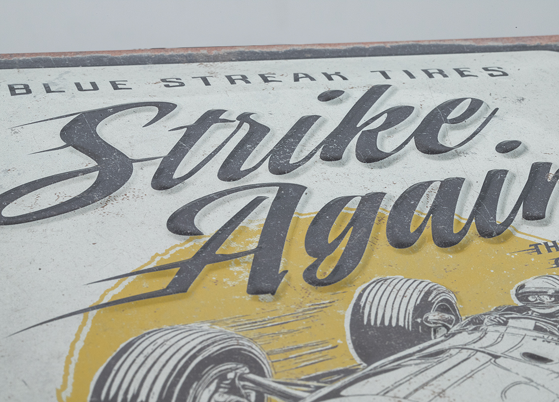 tin sign Goodyear - Blue Strikes again 20 x 30cm