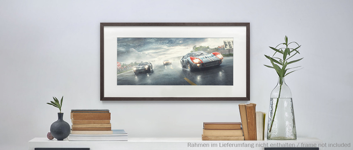 Art Print Fords and the Furious Ford GT40 Le Mans 1966