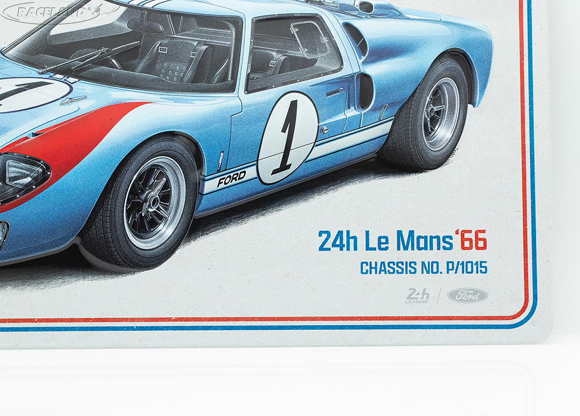 tin sign 24H Le Mans 1966 Ford GT40 30 x 40cm